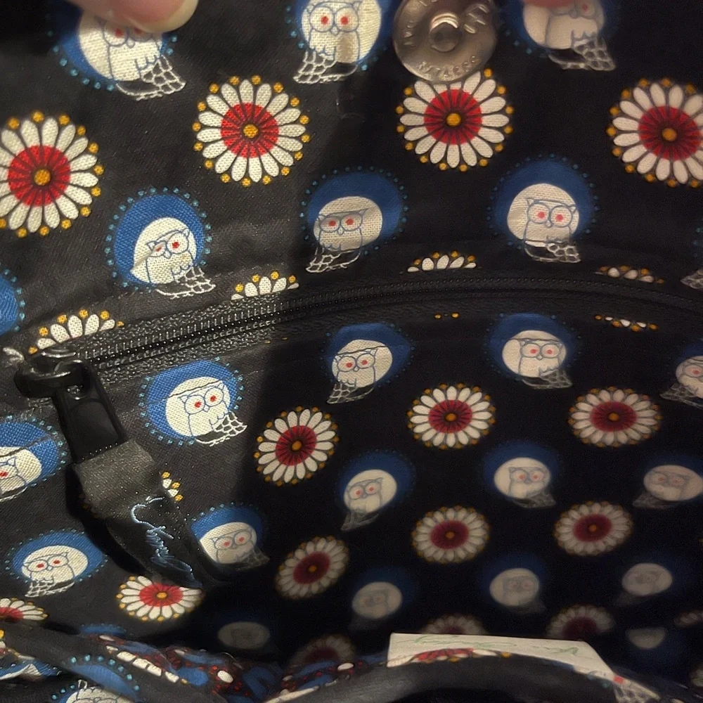 Vera Bradley Floral Patterned Tote Bag - Black and White